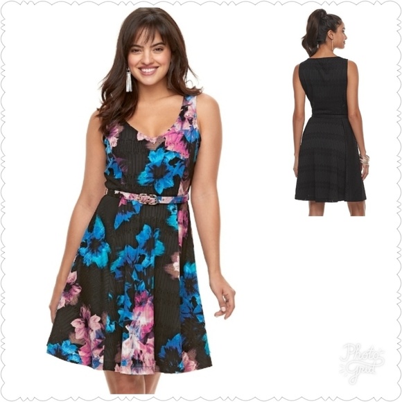 J Lo Fit & Flare Floral Dress XS - Picture 1 of 2